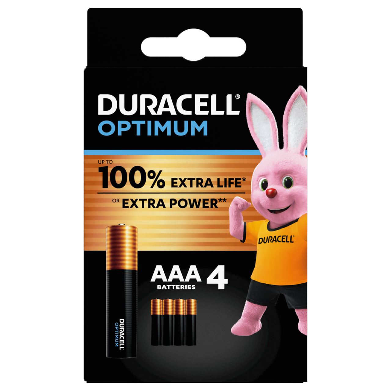 DURACELL Alkaline Batteries Optimum AAA 4 pieces